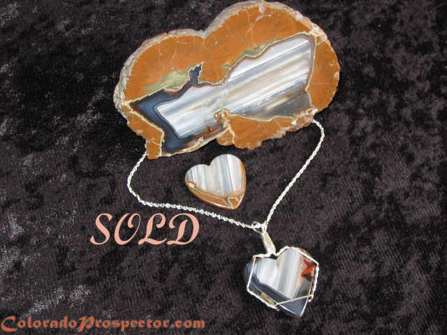 Oregon ThunderEgg and heart necklace set