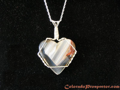 Oregon ThunderEgg heart necklace
